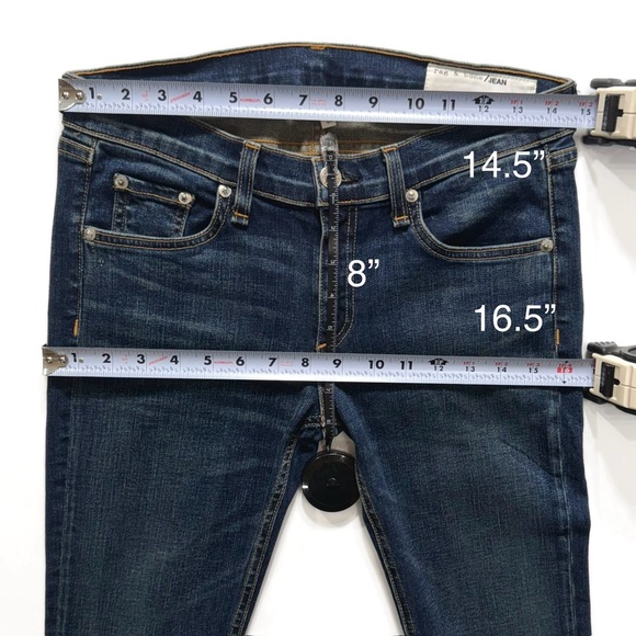 Rag & Bone Medium Wash Full Length Ankle Skinny Jeans 28” - Picture 10 of 12